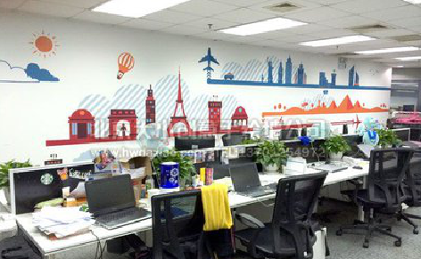 平阳教你设计办公室墙绘的方法。