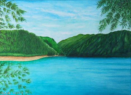 平阳在墙绘中，如何绘画绿水青山？